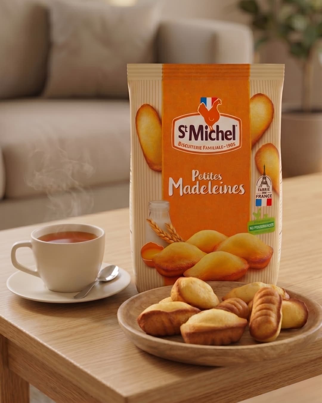 St Michel Petites Madeleines on a plate